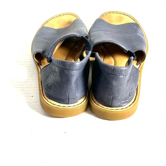 Born Cove Modern Blue Leather Flat Sandal Womens Size 8 M - Picture 4 of 10